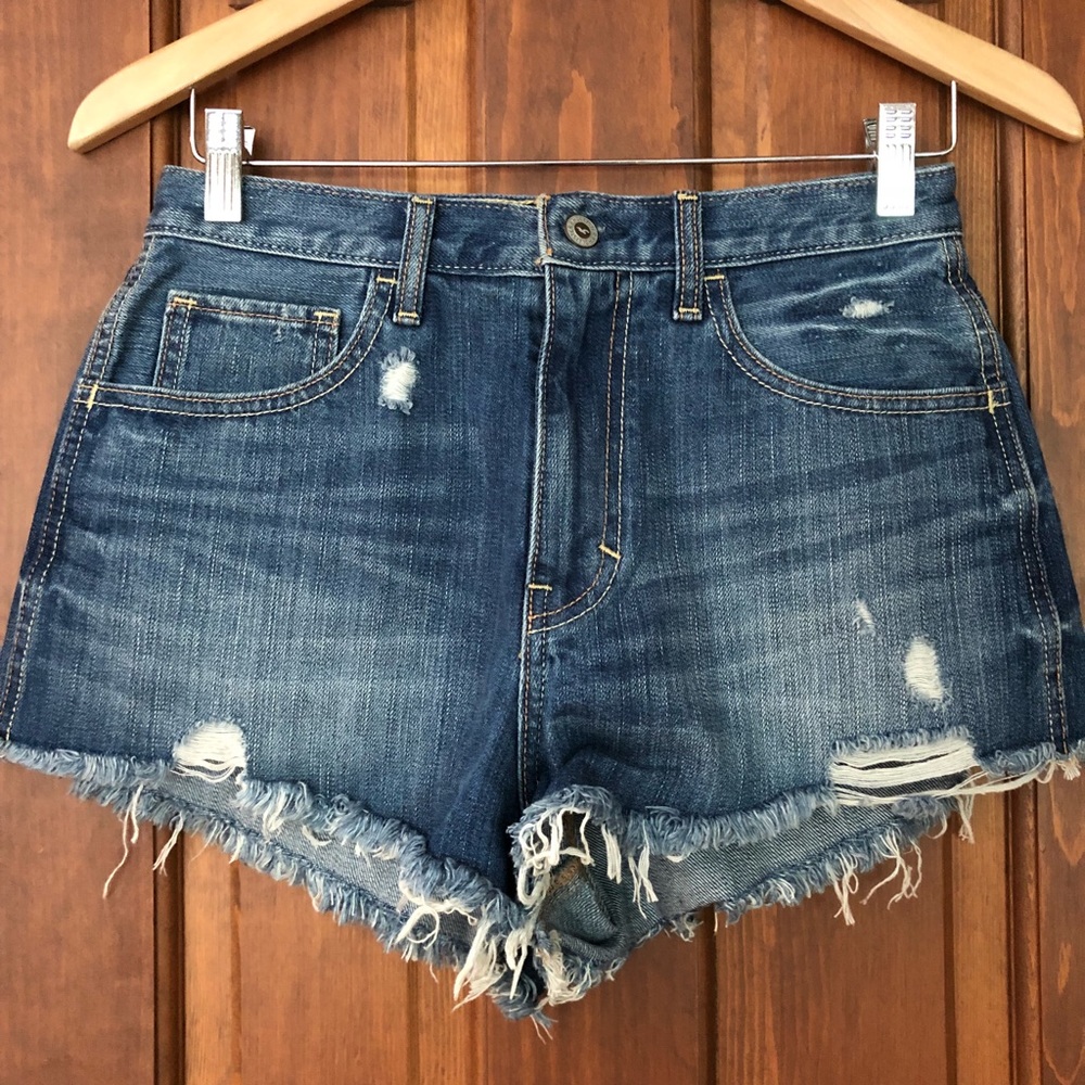 High waisted jean shorts